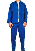 Ensemble bleu de chine veste et pantalon unisexe, coton 100%
