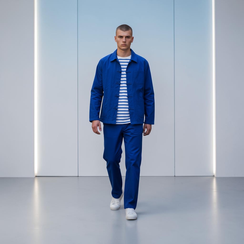 Ensemble Bleu de Chine Shanghai – Veste & Pantalon Unisexe