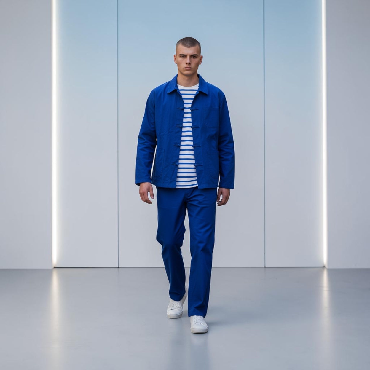 Ensemble Bleu de Chine Shanghai – Veste & Pantalon Unisexe